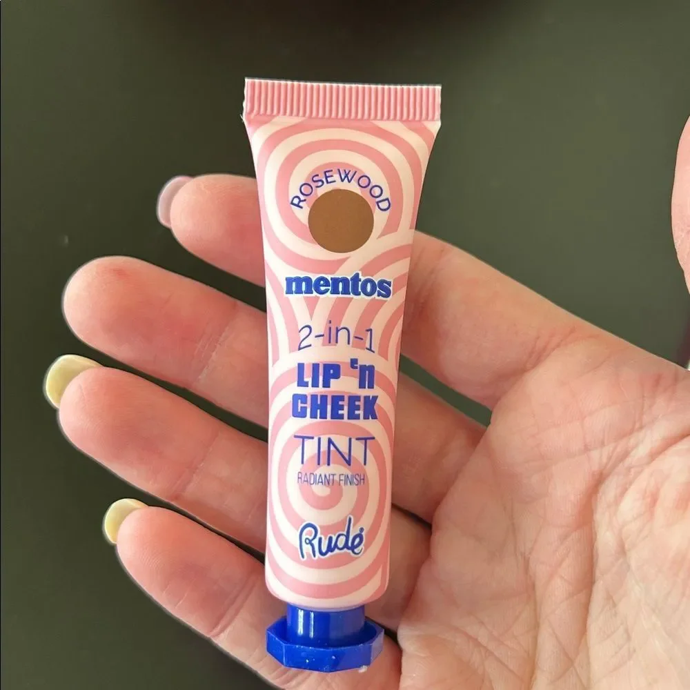 RUDE Cosmetics x Mentos Lip 'n Cheek Tint - Rosewood NIB